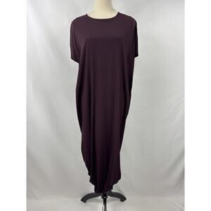 Universal Standard Iconic Geneva Maxi Cocoon Dress Burgundy Small Asymmetrical